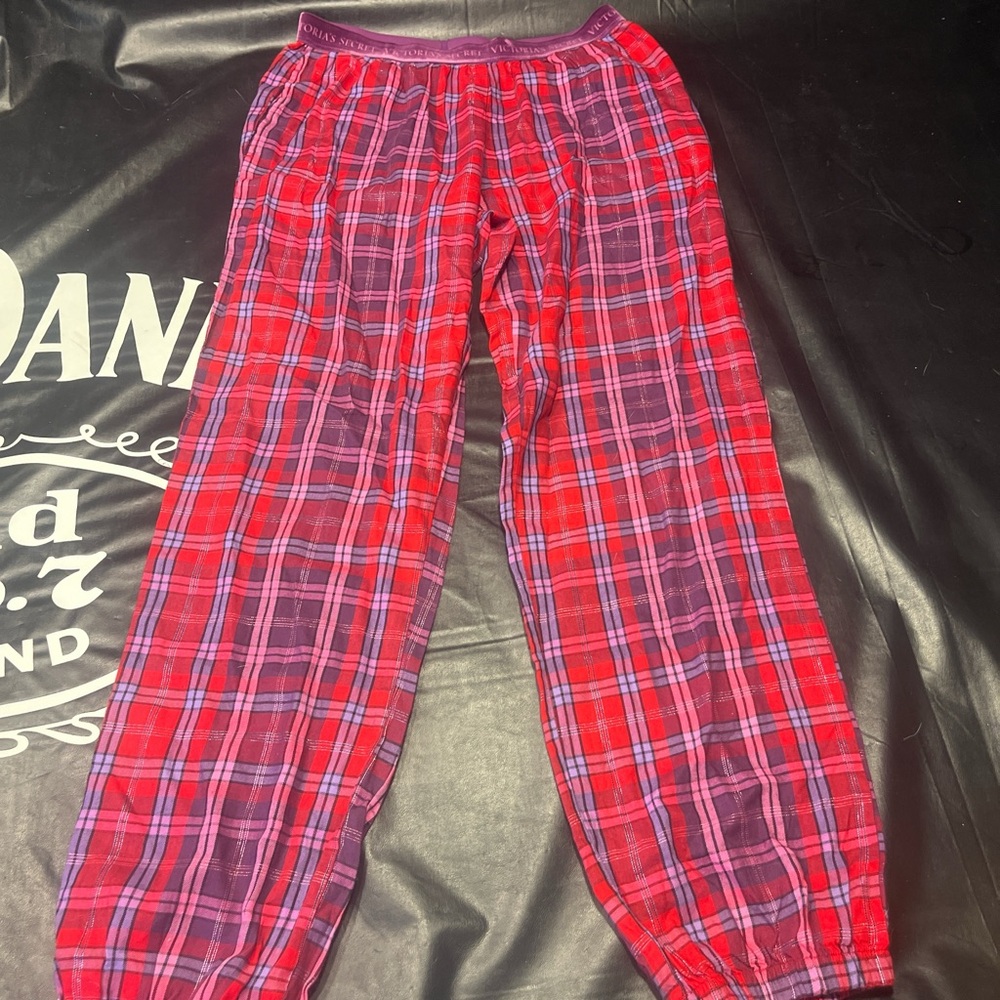 Plaid Pajama Pants - Red and Purple